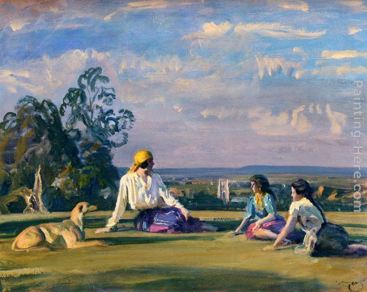 Sir Alfred James Munnings Gypsies On The Downs